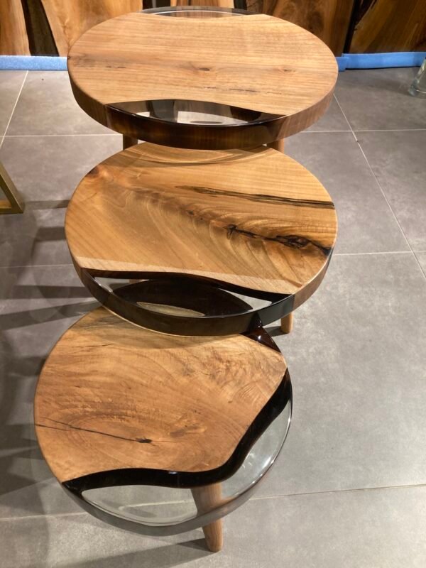 Walnut Epoxy Coffee Table Set