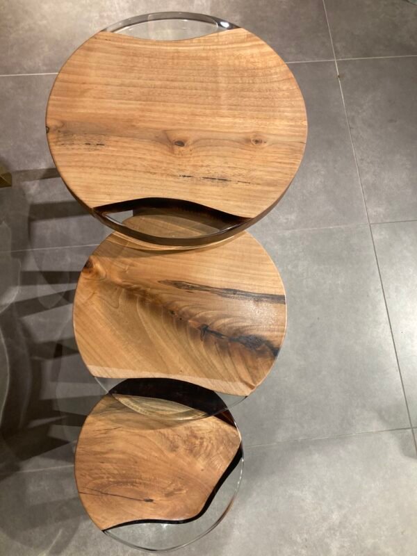 Walnut Epoxy Coffee Table Set