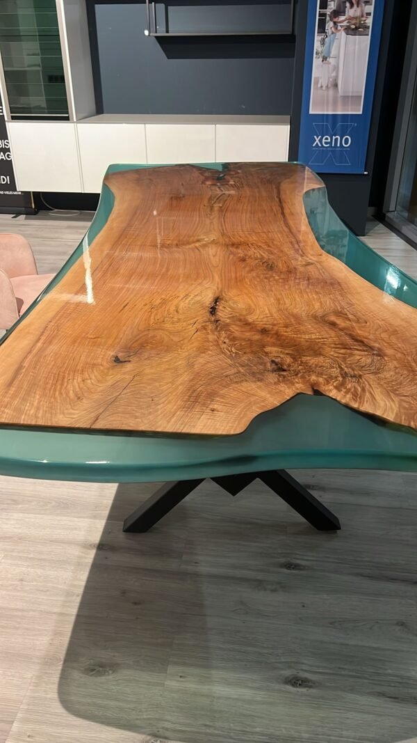 Chestnut Light Green Epoxy Table