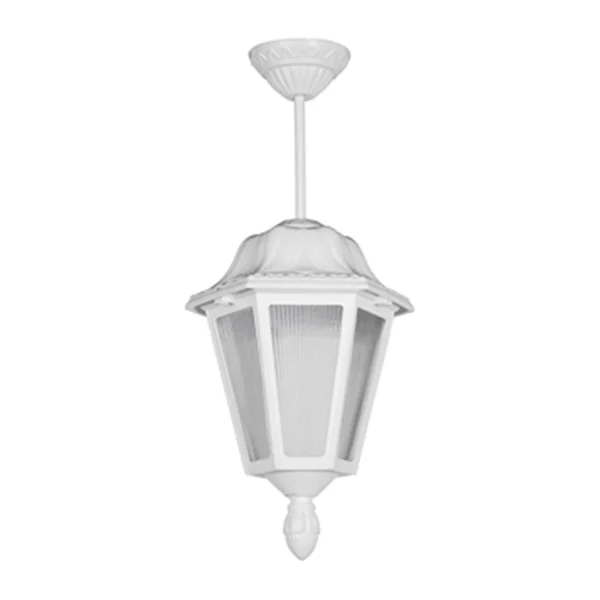 Large Optical Hexagonal Pendant White